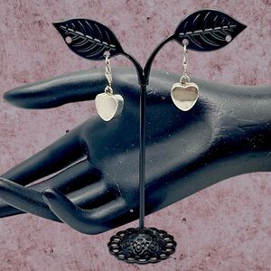 Vintage Sterling Silver Pierced Dangle Drop Lever Back Earrings Estate